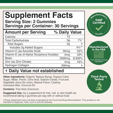 Collagen Gummies For Women Supports Aging (Max Strength - Enhanced With Biotin, Vitamin C, Zinc, And Vitamin E (Longevity For Women And Men) 60 Hair, Skin, And Nails Vitamins (Non-Gmo) By Double Wood