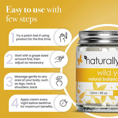 Naturallymum NaturallyMum - Wild Yam Cream for Hormone Balance for Women [Natural] - Support for Womens Perimenopause & Menopause - Wild Yam Balancing Cream - Wild Yam Hormone Cream for Women - Honey - Made in UK
