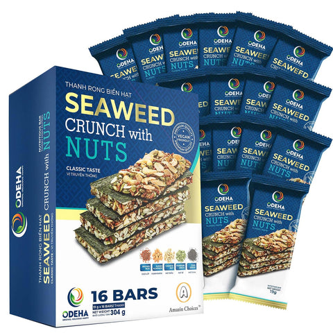 Seaweed Crunch with Nuts Classic TasteÃ¢â‚¬â€œ Amazin Choices Vegan Snack Bars with Cashews, Almonds & Pumpkin Seeds Ã¢â‚¬â€œ Premium Asian Chips Ã¢â‚¬â€œ Seaweed Sheets Ã¢â‚¬â€œ Sandwich Seaweed Ã¢â‚¬â€œ Variety Pack