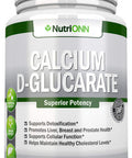 Calcium D-Glucarate - 500mg - 120 Vegetable Capsules - Superior Potency to Support Liver Detoxification, Estrogen Metabolism & Hormonal Balance - Helps with Prostate, Breast & Colon Health