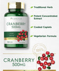 Carlyle Cranberry Pills | 500Mg | 100 Caplets | Vegetarian, Non-Gmo, Gluten Free Supplement
