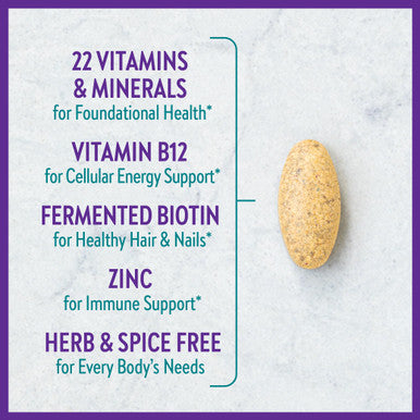 New Chapter One Daily Multivitamin for Immune, Energy & Stress Support, 20+ Nutrients Fermented with Probiotics & Whole Foods, Made with Organic Vegetables - 72 ct