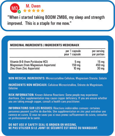 BOOM SPORTZ - ZMB6-100% Pure - Maximum Strength + Absorption 240 Count 80 Servings