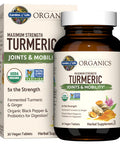 Garden of Life Organics Maximum Strength Turmeric Joints & Mobility Support 30 Tablets - 500Mg Curcumin (95% Curcuminoids) Black Pepper - Organic Non-Gmo Vegan & Gluten Free Herbal Supplements
