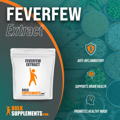 BulkSupplements Feverfew Extract - Feverfew Flower Extract - Feverfew Herb Supplement - Fever Few Extract Powder - Brain Herbs Supplement (500 Grams - 1.1 lbs)