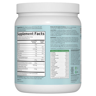 Garden of Life Sport Whey Plus Weight Management With Amino Energy - 20G Of Grass Fed Protein Isolate For Women And Men - Vanilla Powder - With Capsimax 2 Billion Cfu Probiotics About 15 Servings