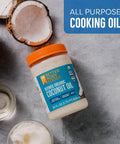 BetterBody Foods Organic Refined Coconut Oil, 28 Fl Oz, All Purpose Oil for Cooking, Baking, Hair and Skin Care