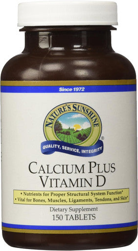 Nature'S Sunshine Calcium Plus Vitamin D 150 Tablets Kosher | Powerful Vitamin Supplement for Adults Containing Vitamin D3 Calcium and Magnesium