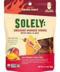 SOLELY Organic Dried Mango Strips with Chili and Salt (2.8 oz Resealable Bags Pack of 8) Real Fresh Fruit Healthy Snacks for Adults & Kids Non GMO Vegan Snacks Shelf Stable 8 Bags (22.4 oz)