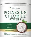 Potassium Chloride Powder Supplement 16 Oz | Food Grade | Salt Substitute | Vegan, Vegetarian, Non-Gmo, Gluten Free | By Carlyle