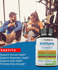 Immune Support Capsules Elderberry with Olive Leaf, Echinacea, Ginger, Chaga & Turmeric Blend - High Potency Immunity Boost Supplement - Immune System Booster Supplement, 120 Veg Capsules