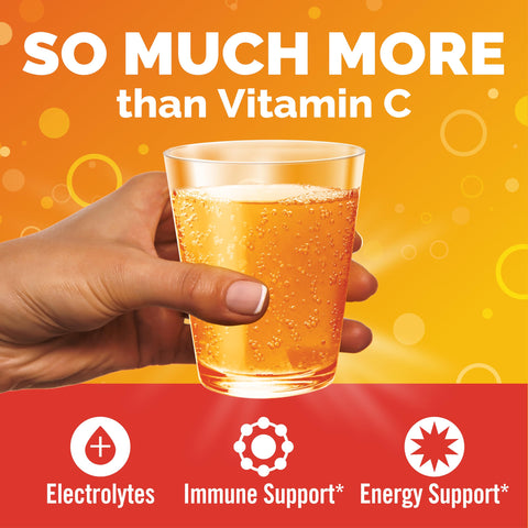 Emergen-C 1000Mg Vitamin C Powder For Daily Immune Support Caffeine Free Vitamin C Supplements With Zinc And Manganese B Vitamins And Electrolytes Super Orange Flavor - 60 Count/2 Month Supply