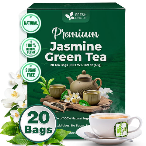 FreshDrinkUS, Premium 120 Mulberry Leaf Tea Bags, 100% Natural & Pure from Mulberry Leaves. Loose Leaf Herbal Tea. Made with Natural Material Tea Bags. No Sugar, No Caffeine, No Gluten, Vegan.