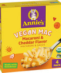 Annie's Vegan Mac and Cheddar Flavor Pasta and Sauce, Organic, Plant Based, Dinner Side or Snacks, 6 oz