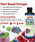 Barlean's Liquid Flaxseed Borage and Algae Oils Omega 3 Supplement Pomegranate Blueberry Flavor Vegan Epa and Dha From Algal Oil Flax Oil And Borage Seed Oil With 3 980 Mg Of Omega-3-6-9 16 Oz