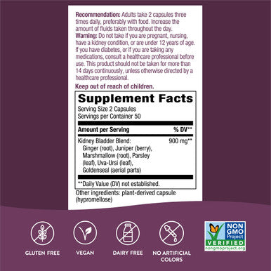 Nature'S Way Kidney Bladder, Traditional Herbs Supplement, 900Mg Per Serving, 100 Vegan Capsules