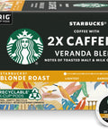 Starbucks K-Cup Coffee Pods, Starbucks Blonde Roast Hot or Iced Coffee, Veranda Blend, 60 Keurig Pods