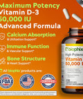 Biophix Vitamin D-3 50000 Iu 120 Tablets - High-Potency Supports Strong Bones Immune Health