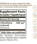 Solgar Reduced L-Glutathione 250 Mg 60 Vegetable Capsules - Antioxidant Support - Free Form Amino Acids - Non-Gmo Vegan Gluten Free Dairy Free Kosher - 60 Servings