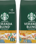 Starbucks Ground Coffee, Starbucks Blonde Roast Hot or Iced Coffee, Veranda Blend, 28 oz