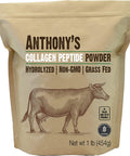 Anthonys Collagen Peptide Powder 1 lb Pure Hydrolyzed Gluten Free Keto and Paleo Friendly Grass Fed Unflavored Non GMO