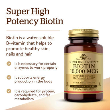 Solgar Biotin 10,000 mcg 60 Vegetable Capsules