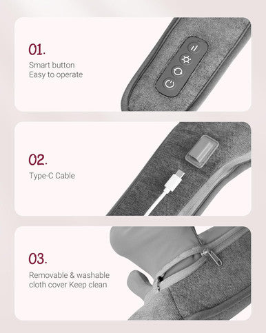 Neck Massager With Heat, 6D Cordless Neck Shoulder Massager For Pain Relief Deep Tissue, Shiatsu Back Massgaer For Neck, Shoulder, Gifts