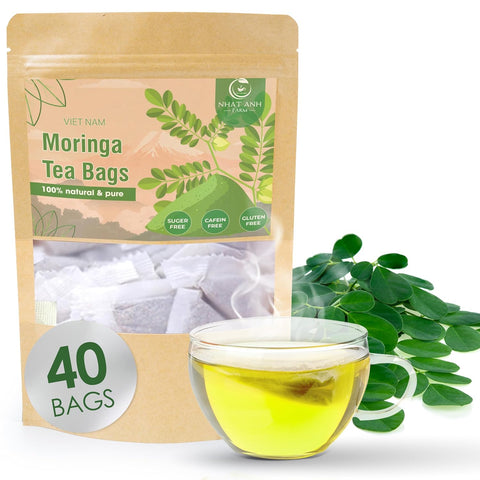 NHAT ANH FARM - Premium Stevia Tea Bags, 100 Stevia Tea Bags, 100% Natural Dried Leaves, Naturally Sweet Herbal Tea, Sugar-Free, Caffeine-Free, No Additives.