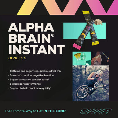 ONNIT Alpha Brain Instant Pineapple Punch Flavor Nootropic Brain Booster Memory Supplement Brain Support for Focus Energy Clarity Alpha GPC Choline Cats Claw LTheanine Bacopa 30ct
