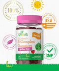 Carlyle Kids B Complex Gummies | 90 Count | Peach Raspberry Flavor | Non-GMO Gluten & Vegan Supplement | Lil' Sprouts