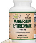 Magnesium LThreonate Capsules Original Magtein Formula Patented and Clinically Studied High Absorption Bioavailable Form for Cognitive Function and Sleep Support 2000 mg 100 Capsules