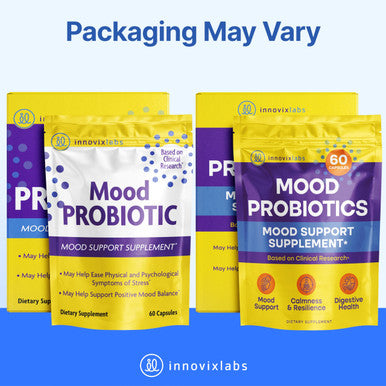 InnovixLabs Mood Probiotic 60 Capsules Lactobacillus helveticus Rosell 52ND Bifidobacterium longum Rosell 175 1st Probiotic Formula Clinically Studied for Mood Support Probiotics for Men Women