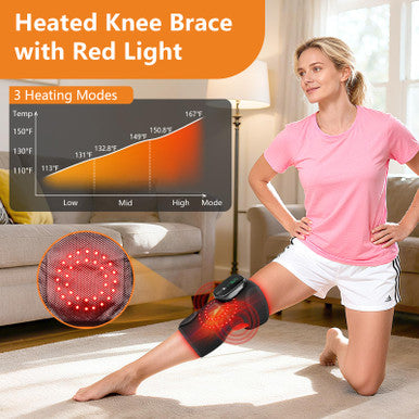 Edifolly Cordless Knee Heating Pad Knee Massager With Heat And Vibration Rechargeable Heated Knee Brace With 3 Heat Levels And 3 Massage Modes