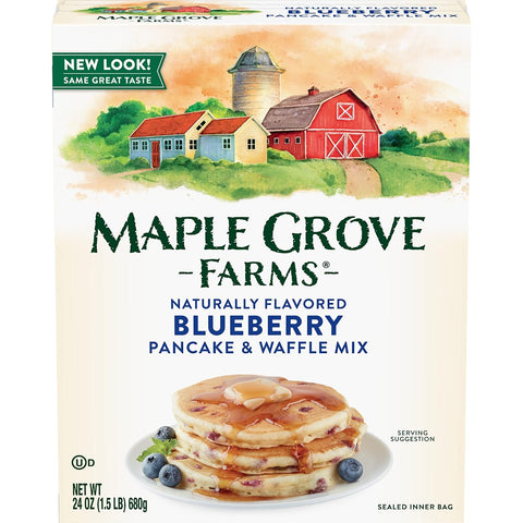 Maple Grove Farms Pancake & Waffle Mix, Buttermilk & Honey, 24 Ounce (Pack Of 6)