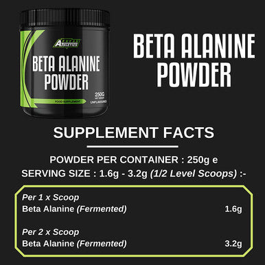 Beta Alanine Powder 250g by Freak Athletics - Premium Beta Alanine Supplement for Strength & Endurance - Suitable for Men & Women - UK Made