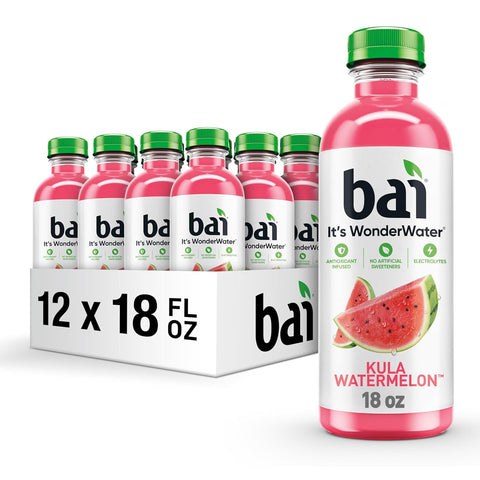 Bai Antioxidant Infused Water Beverage, Molokai Coconut, with Vitamin C and No Artificial Sweeteners, 18 Fluid Ounce Bottle, 12 Pack