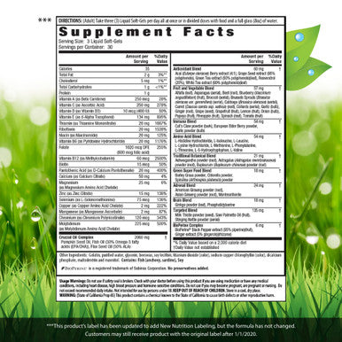 Irwin Naturals Men'S Living Green Liquid-Gel Multi - 70 Essential Nutrients, Full-Spectrum Vitamins, Wholefood Blend - Targeted Adrenal & Brain Support - 90 Liquid Softgels