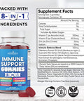 Age 8 In 1 Immune Support Booster Supplement With Astragalus Root, Vitamin C And Zinc 50Mg, Vitamin D 5000 Iu, Turmeric Curcumin & Ginger, B6, Elderberry (8 In 1 Gummies (Pack Of 2))