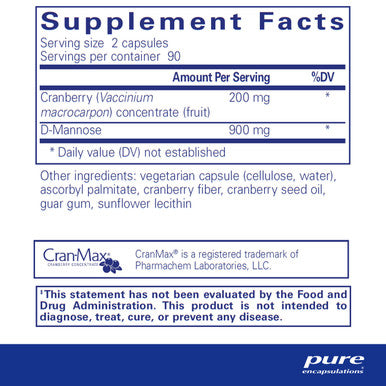 Pure Encapsulations Cranberry/dMannose 180 vcaps