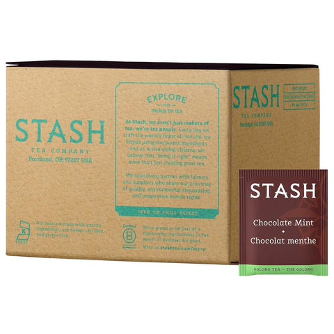Stash Tea Peppermint Herbal Tea, Box of 100 Tea Bags | Cooling, brisk peppermint flavor with refreshing herbal notes, Non-GMO Project Verified and foil-sealed freshness
