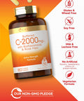 Carlyle Buffered Vitamin C | 2000Mg | 180 Caplets | With Bioflavonoids And Rose Hips | Vegetarian, Non-Gmo, And Gluten Free Suppl