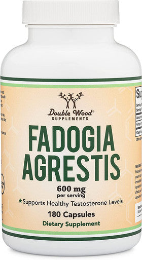 Fadogia Agrestis 600mg Per Serving 180 Capsules Powerful Extract to Support Healthy Testosterone Levels and Athletic Performance Manufactured and Tested in The USA by Double Wood Supplements