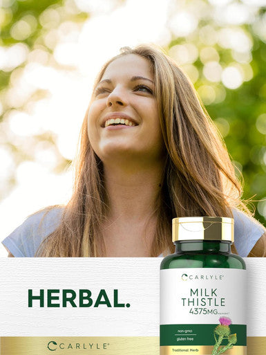 Carlyle Milk Thistle Supplement 4375Mg 120 Capsules High Potency Extract Vegetarian, Non-Gmo, Gluten Free