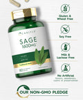 Sage Supplement 1600Mg | 180 Capsules | High Potency | Non-Gmo, Gluten Free | By Carlyle