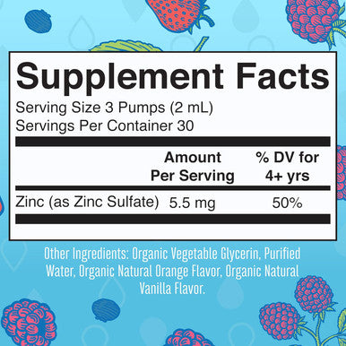 Maryruth Organics Zinc Supplements for Immune Support Liquid Zinc Supplement Immune Support Supplement for Kids Ages 4-13 Zinc Sulfate Vegan USDA Organic Glycerin Based 2 Fl Oz