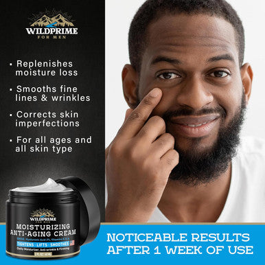 Men'S Face Moisturizer Cream - Anti Aging & Wrinkle - Made In Usa - Collagen, Hyaluronic Acid, Vitamins E & A, Avocado Oil - After Shave Lotion - Age Facial Skin Care, Day & Night Moisturizing, 2 Oz