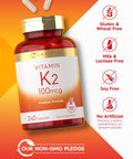 Carlyle Vitamin K2 Supplement 100 mcg | K2 MK-4 | 240 Capsules | Non-GMO & Gluten