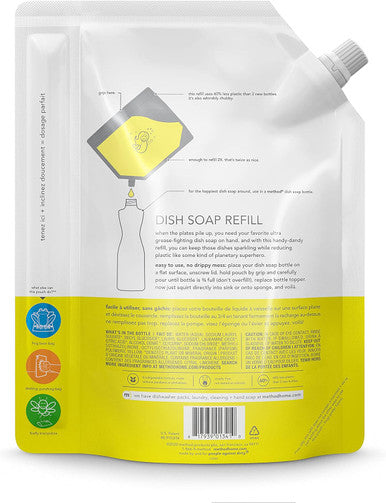 Method Gel Dish Soap Refill Lemon Mint 36 Ounces 2 pack Packaging May Vary
