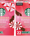 Starbucks K-Cup Coffee Pods, Peppermint Mocha Flavored Coffee for Keurig Brewers, 100% Arabica, 1 Box (22 Pods)