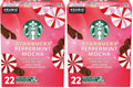 Starbucks K-Cup Coffee Pods, Peppermint Mocha Flavored Coffee for Keurig Brewers, 100% Arabica, 1 Box (22 Pods)